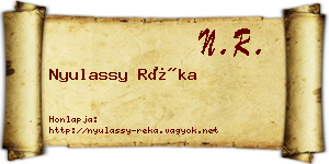 Nyulassy Réka névjegykártya